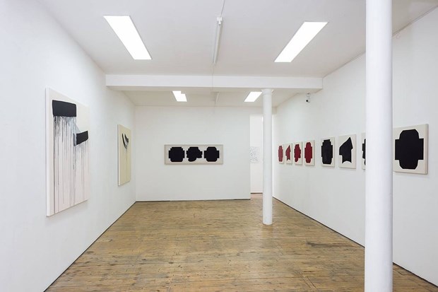 Installation view of 'Rewind' at Art Bermondsey Project Space, London.