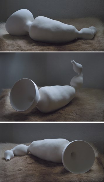 Recumbant Form in porcelain
