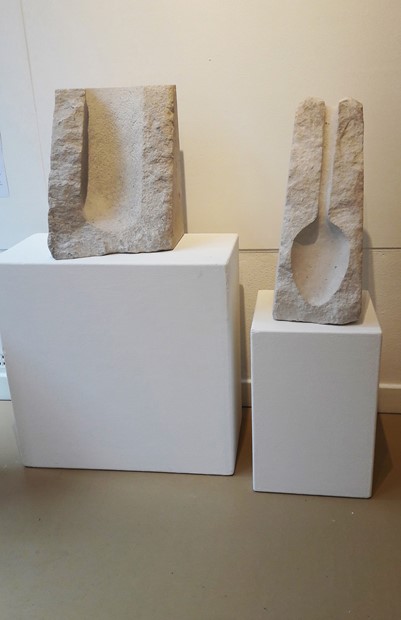 Two stone sculptures