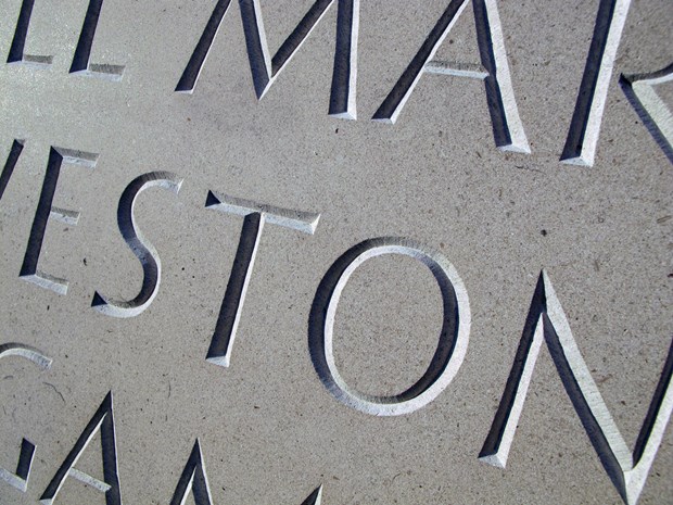 A contemporary headstone