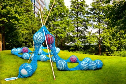 Giant Knitting Nancy Installation