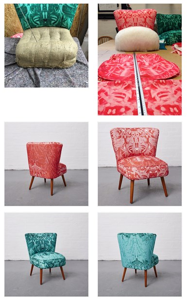 'Kleckztale Chairs, 2015 to 2017...' - Credit: Reloved Upholstery 