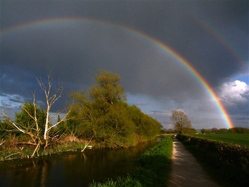 Grantham Canal with Rainbow