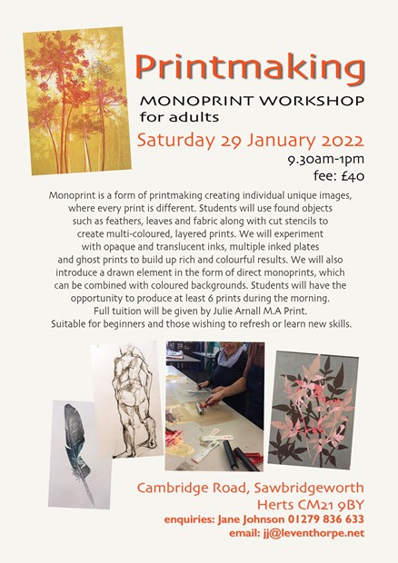 Monoprint Workshop Jan 2022, by Julie Arnall