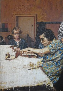 Women at a table 1, by Dariusz Romanowski