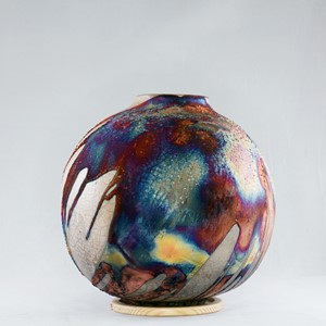 Half Copper Matte Large Globe Vase, by Adil Ghani