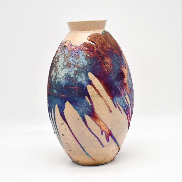 Half Copper Matte Large Oval Vase, by RAAQUU