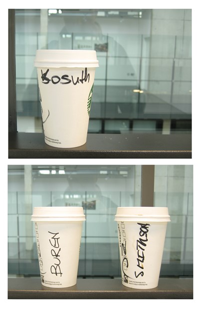 Coffee cups, 15 minutes of fame (after Andy Warhol), collaboration with Starbucks